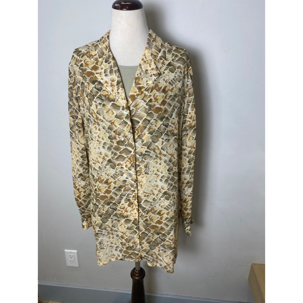 Vintage 90s Casual Corner Georgia Studio 100% Silk 2pc Shirt & Camisole Set 10